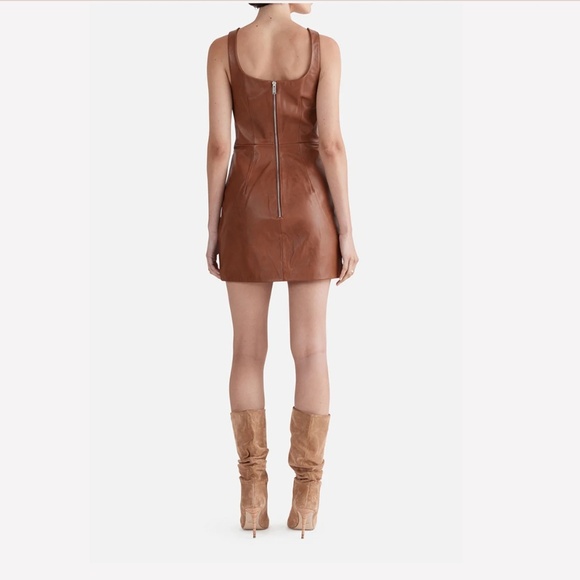 *MSRP $400* Ena Pelly Delaney Leather Mini Dress in Whiskey NWT Size 4 - Picture 13 of 13